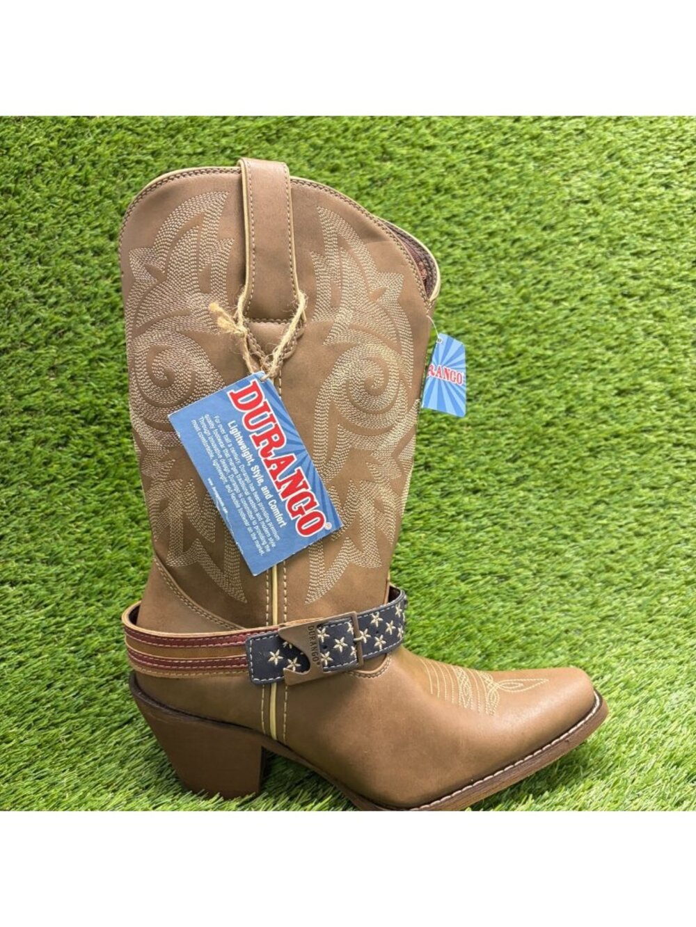 Durango Crush 12" Womens Size 8.5 Brown Cowgirl Western Snip Toe Fashion Boots